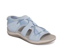 MJGkhiy Damen-Sandalen mit Keilabsatz, Sommer, Bohemia, bequem, offene Hochzeitsschuhe, Glitzer-Sandalen mit Strassabsatz, bequemer Schmuck, verstellbare Sandalen, mit Klettverschluss, blau, 38 EU