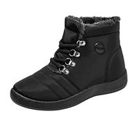 MJGkhiy Damen-Stiefel, flach, elegant, Knöchel, Boots, bequem, Wildleder, Cowboy, Knöchel, Boot, warm, Chelsea Boots, Reißverschluss, Schnürung, Stiefelette, Damen, niedriger Herbst, Schwarz , 41 EU