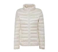 MJGkhiy Damen Winter Daunenjacke Warm Casual Übergangsjacke Kurze Daunenjacke Steppjacke Langarm Wintermantel Damen Daunenjacke Bequeme Übergrößen Gepolsterte Jacke Outwear, Weiß, M