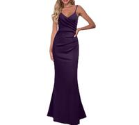 MJGkhiy Damenkleider, elegant, lang, kurvig, Glitzer, Silvester, Zeremonie, Pailletten, Kleid für Weihnachten, Karneval, Geburtstag, Abendkleid, Glitzer, Hochzeit, Kleider 2025, violett, XS