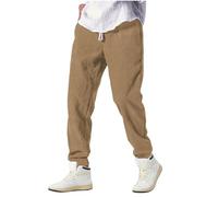 MJGkhiy Kirakuco Japanische Herrenhose, Cordhose für Herren, breit, Winter, mit Tasche, Bodybuilding, elegant, Hose mit Kordelzug, Jogging, Streetwear, elastisch, Baggy Trousers, Khaki, S