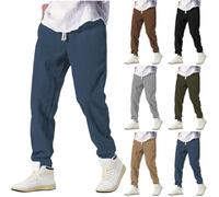 MJGkhiy Kirakuco Japanische Herrenhose, Cordhose für Herren, breit, Winter, mit Tasche, Bodybuilding, elegant, Hose mit Kordelzug, Jogging, Streetwear, elastisch, Baggy Trousers, Ablu, L