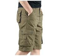 MJGkhiy Kurze Shorts für Herren, Cargo, lässig, kurze Hose mit mehreren Taschen, für den Sommer, Arbeitsshorts, Hiking, Herren-Shorts, Baumwolle, kurze Übergröße, Trekking-Shorts, beige, 7X-Large