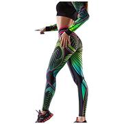 MJGkhiy Leggins Fitnessstudio Damen Sommer Sport Bunte Leggings Yoga Laufen Gym Sport Hose Fitness Bauchkontrolle Leggings Damen Sommer Elegant, grün, M