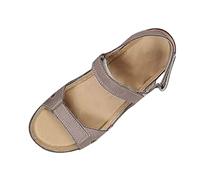 MJGkhiy Orthopädische Sandalen Damen Breite Pflanze Elegant Offene Zehe Weiche Keilabsatz Schuhe Mode Vintage Leichte Verstellbare Klettern Sportsandalen Angebot Reißverschluss, grau, 41 EU