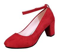 MJGkhiy Pumps Damen mit Riemchen Dirndl Schuhe für Oktoberfest Elegant Trachtenschuhe Breite Füße Absatzschuhe mit Absatz Bequem Damenschuhe Highheels Ballerina Trachten Hochfrontpumps