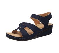 MJGkhiy Sandalen Damen Sommer Keilabsatz Elegant Offene Zehe Mode Schuhe Open Casual Bequeme Sandalen Slingback Wedge Sandalen Damen Zeremonie Bequem, blau, 41 EU