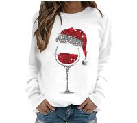 MJGkhiy Weihnachtspullover für Damen, Winter, Elfen-Kostüm, roter Weihnachtsmann, Weihnachtspullover, eleganter Pullover, roter Pullover, Weihnachtspullover, Weihnachtsgeschenkideen, Weiß, L