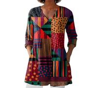 MJGkhiy Weißes Damenhemd, Übergröße, elegante Bluse, V-Ausschnitt, lässig, Frühling, Langarm, einfarbiges Oberteil, Übergröße, Arbeitskittel, Blusen und Hemden, Leinenhemd, Schwarz , XXXL