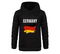 Mjjsk Jungen Hoodies Deutschland Fußball Kapuzen-Sweatshirts Kinder Langarm Grafik Pullover Casual Mode Kinder Weicher Pullover Shirt, Schwarz , 13-14 Years