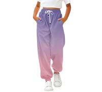 Mjjsk Mädchen-Schulhose, Kinder-Sporthose, Jogginghose, stilvoll, Farbverlauf, Trainingshose, klassisch, lässig, Sweathose, gemütliche Activewear, rose, 9-10 Jahre