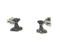 „Mjölnirs Macht“ - Thors Hammer Ohrstecker 925er Silber - ca. 8 x 7 mm