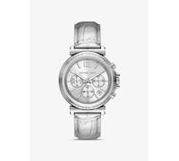 MK Armbanduhr Maren im Silberton mit Lederarmband mit Krokodilprägung - Silberton - Michael Kors