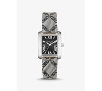 MK Armbanduhr Mini Emery Im Silberton Mit Armband Aus Jacquard Mit Empire-Logomuster - Schwarz - Michael Kors