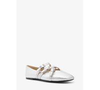 MK Ballerina Indy Flex Aus Leder In Metallic-Krakelee-Optik - Silberton - Michael Kors