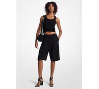 MK Bermudashorts Aus Strukturiertem Krepp - Schwarz - Michael Kors