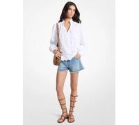 MK Bluse aus Baumwoll-Voile mit Blumenstickerei - Weiss - Michael Kors