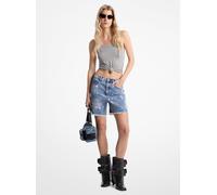 MK Boyfriend-Shorts Aus Gebleichtem Denim - Blau - Michael Kors