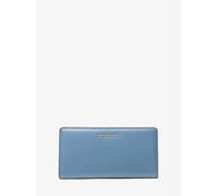 MK Brieftasche Bryant Large Aus Gekrispeltem Leder Mit Druckknopfverschluss - Blau - Michael Kors
