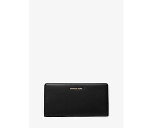 MK Brieftasche Bryant Large Aus Gekrispeltem Leder Mit Druckknopfverschluss - Schwarz - Michael Kors