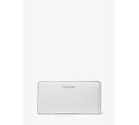 MK Brieftasche Bryant Large Aus Gekrispeltem Leder Mit Druckknopfverschluss - Weiss - Michael Kors