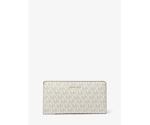 MK Brieftasche Bryant Large mit Signature-Logomuster und Druckknopfverschluss - Natur - Michael Kors