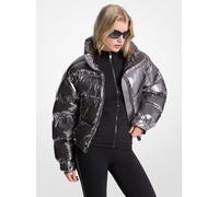 MK Daunenjacke Aus Nylon-Ciré In Metallic-Optik - Grau - Michael Kors