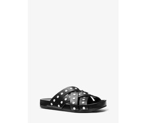 MK Flache Sandale Irene Aus Leder Mit Nieten - Schwarz - Michael Kors