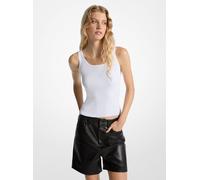 MK Geripptes Tanktop Mit Weitem Rundhalsausschnitt - Weiss - Michael Kors