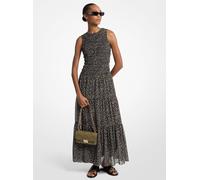 MK Gesmoktes Maxikleid Aus Georgette Mit Blumenmuster - Grün - Michael Kors