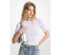 MK Gesmoktes Shirt aus Georgette - Weiss - Michael Kors