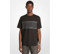 MK Gestreiftes T-Shirt Aus Baumwolle Mit Signature-Logo - Schwarz - Michael Kors