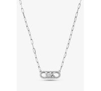 MK Halskette aus Sterlingsilber mit Edelmetallbeschichtung und Empire-Logo - Silberton - Michael Kors