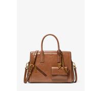 MK Henkeltasche Laila Medium aus Leder in Krakelee-Optik mit Kartenetui - Braun - Michael Kors
