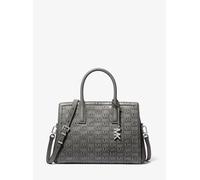 MK Henkeltasche Laila Medium Aus Poliertem Leder Mit Logoprägung - Grau - Michael Kors