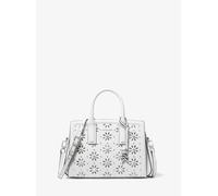 MK Henkeltasche Laila Small aus Leder mit Lasercut-Muster und Verzierung - Weiss - Michael Kors