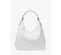 MK Hobo Bag Nolita Large Aus Gekrispeltem Leder Mit Nieten - Weiss - Michael Kors