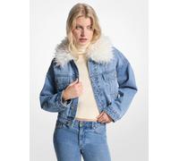 MK Jeansjacke mit Kragen aus Kunstpelz - Blau - Michael Kors