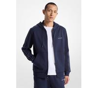 MK Kapuzenpullover Aus Baumwollmischgewebe Mit Reißverschluss Und Logostreifen - Blau - Michael Kors