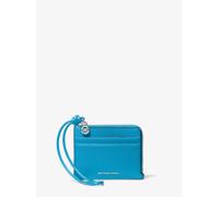MK Kartenetui Jet Set Small aus gekrispeltem Leder mit Handschlaufe - Blau - Michael Kors