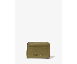 MK Kartenetui Jet Set Small aus gekrispeltem Leder mit Rundum-Reißverschluss - Grün - Michael Kors