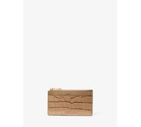 MK Kartenetui Jet Set Small aus Leder mit Krokodilprägung - Natur - Michael Kors