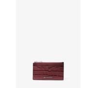 MK Kartenetui Jet Set Small aus Leder mit Krokodilprägung - Rot - Michael Kors
