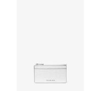 MK Kartenetui Jet Set Small aus Leder mit Krokodilprägung - Weiss - Michael Kors