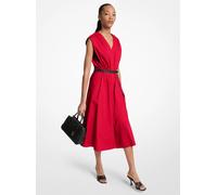 MK Kleid aus Baumwoll-Popeline mit Stretch und Gürtel - Rot - Michael Kors