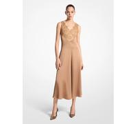 MK Kleid aus Charmeuse-Satin mit Spitzeneinsatz - Braun - Michael Kors