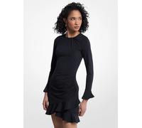 MK Kleid aus dichtem Stretch-Jersey mit Rüschen - Schwarz - Michael Kors