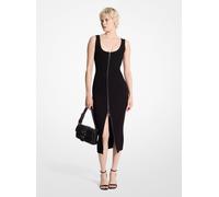 MK Kleid Aus Geripptem Stretch-Strick Mit Reißverschluss - Schwarz - Michael Kors