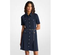 MK Kleid Aus Neopren Mit Gürtel - Blau - Michael Kors