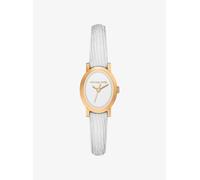 MK Kleine Armbanduhr Maude Im Goldton Mit Lederarmband Mit Eidechsenprägung - Weiss - Michael Kors